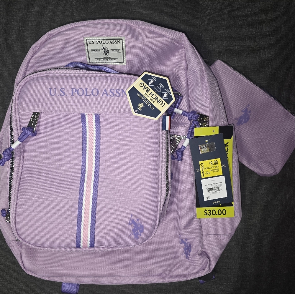 U.S. Polo Assn. Lavender Backpack with Pouch